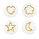 Acrylic beads Icon mix White-gold